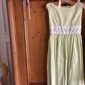 Strasburg Light Green and White Kids Dress